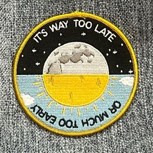 Whimsical Iron-On Patch with Sun and Moon